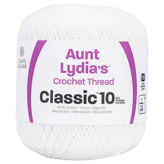 15 Pack: Aunt Lydia&#x27;s&#xAE; Classic&#x2122; Cotton Crochet Thread